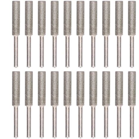 Affûteur de tronçonneuse 20 pièces, ensemble d'outils d'affûtage de fichiers rotatifs à tête de meulage de bavure, argent 5.5mm