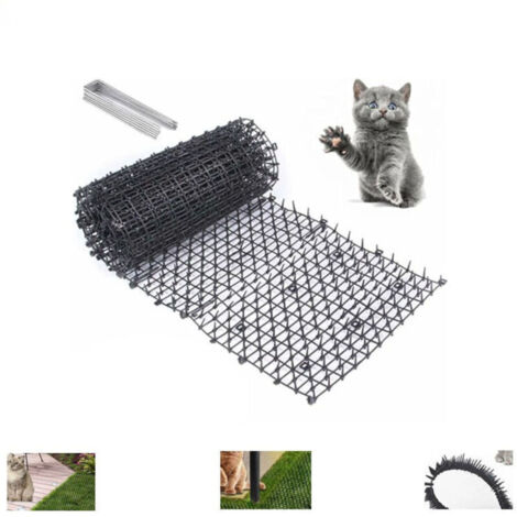 Tapis Anti-Chat avec Pointes,200 30cm Tapis de Dissuasion répulsif pour Chat Chien Animal,avec 8 Ancrages au Sol en Forme de U, Répulsif Chats Chiens Naturel & Écologique pour Jardin, Clôtures,TRIMEC (1/4)