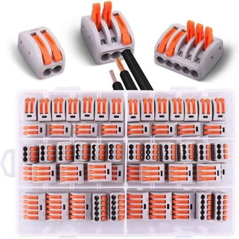 60 connecteurs électriques avec levier de fonctionnement, 30 pinces 2 voies, 20 pinces 3 voies, 10 pinces 5 voie,connecteur de câble,serre-câbles électriques--TRIMEC (1/5)