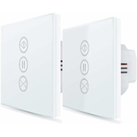 Trimec – Interrupteur volet roulant connecté – Ouverture réglable – Compatible Alexa et Google Home – Commande vocale et minuterie – Panneau en verre trempé (1/4)