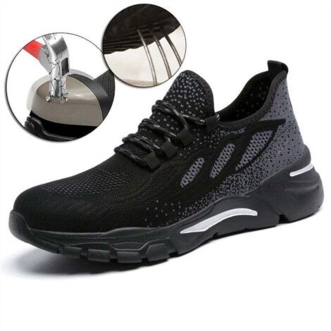 Chaussures de Sécurité Pour Hommes,Chaussures de Travail Légères Pour Femmes Chaussures de travail EU 46 Respirantes Anti Ecrasement (1/4)