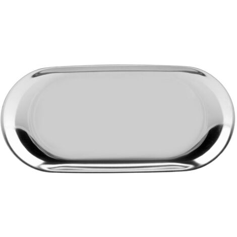 Eosnow Plateau de rangement en acier inoxydable de style nordique, assiette à gteau pour cosmétiques et bijoux pour bureaux (argent L) (1/4)