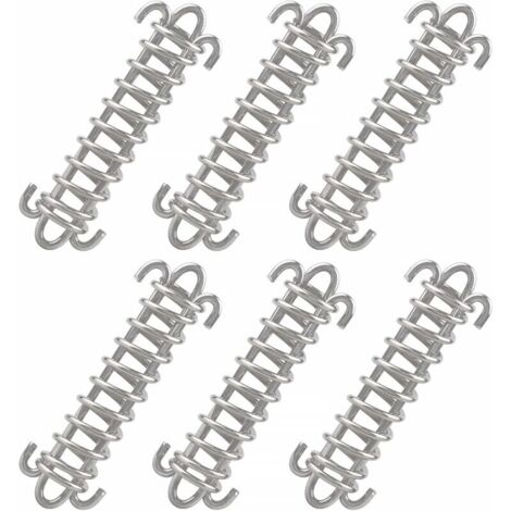 6pcs Tente Corde Résistante, Boucle Corde Ressort en Acier Inoxydable, pour Bâche, Tente, Grille Métallique