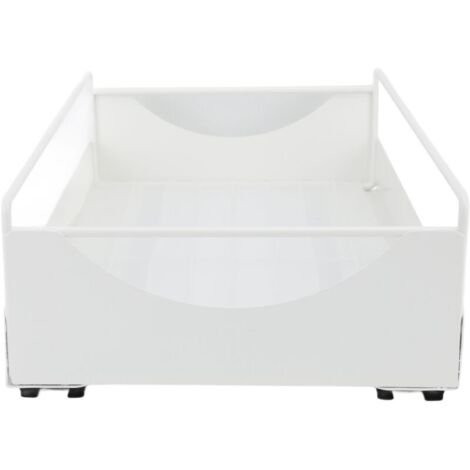 Eosnow Organisateur d'armoire extractible en acier au carbone, étagères de garde-manger coulissantes lisses et silencieuses pour salle de bain, armoire, blanc M 227x401x85mm (1/4)
