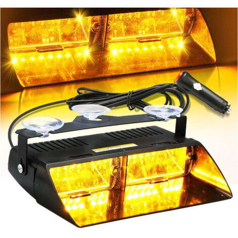 Balise Feu de Détresse Multi couleur 16 LED Application de Loi Lumière Avertissement Stroboscope Clignotant Lampe D'urgence avec la ventouse Pour le toit/le tableau de bord/le pare-brise internes (1/4)