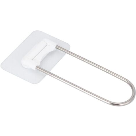 Eosnow Organisateur de cintres en acier inoxydable, support de rangement mural en forme d'ushape pour salle de bains et balcon blanc