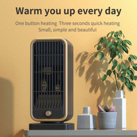 Eosnow Chauffage d'espace 500W PTC Céramique Low Bruit Chauffage rapide Féliant personnel portable avec 30 degrés Aboublage et protection de surchauffe pour la chambre Bureau Utilisation en intérieur