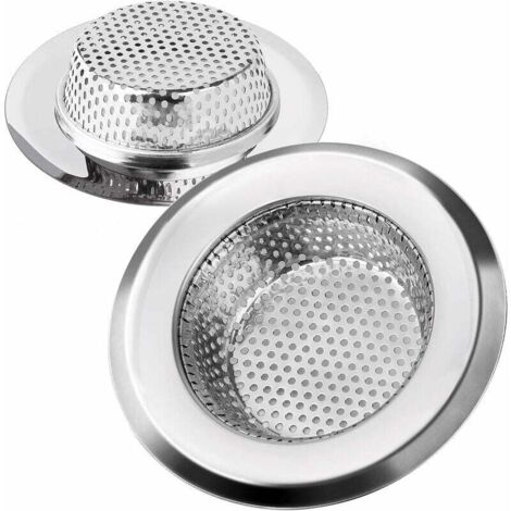 Filtre à Évier Cuisine Filtre de Vidange en Acier Inoxydable Drains d’Evier Durables Anti-colmatage Crépine Idéal pour Éviers de Maison Cuisine Bain Lavabo, 11.3cm de Diamètre 2 Pièces (1/4)