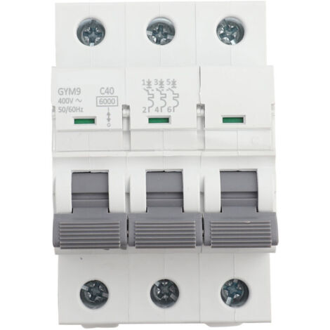 Eosnow Disjoncteur tripolaire GYM9-C65 230/400 V CA 50/60 Hz IP20, protection contre les fuites électriques, disjoncteur de courant 40 A