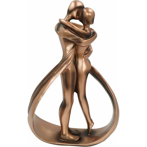 Statuette Couple S'embrasse en Résine 25×16.5cm,Cadeau de fin d'année, cadeau de noël, décoration minimaliste figurine homme femme pour chambre familiale