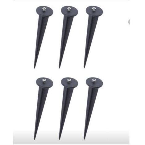 Piquet de jardin en plastique noir - Support de lampe 6 Pack,Ø35X160mm