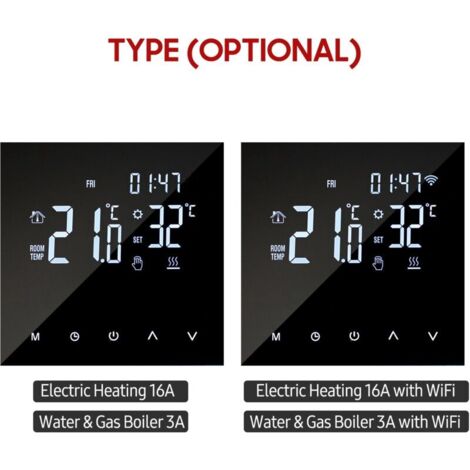 Eosnow Thermostat de chauffage intelligent Wi-Fi, contrôleur de température numérique, contrôle par application mobile, écran LCD tactile, programmable par semaine, pour la maison et l'école (1/4)