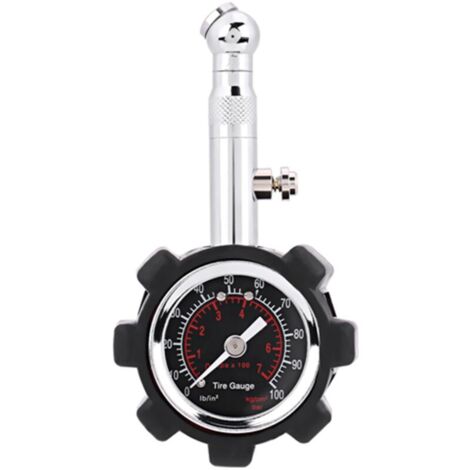 Eosnow Testeur manuel de compteur de manomètre de pression d'air de pneu de la main 0 - 100PSI pour le vélo de moto de camion de voiture (1/4)