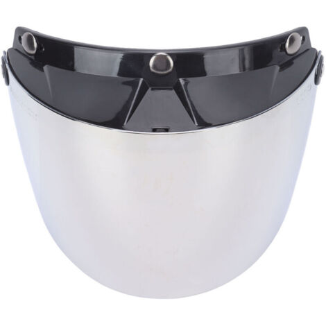 Eosnow Lentille de casque de moto, bouton métallique, Protection UV amovible, visière de moto réglable, argent