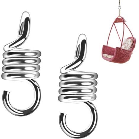 2 pièces Crochets de Suspension 317,5 Kilogram Poids Ressort de Hamac Supporté Chaise à Ressort pour Chaises de Porche Balançoires à Suspendre (1/4)