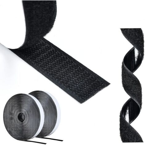 Scratch Autocollant Double Face,5m Bande Scratch Adhésif Bande Agrippantes Adhésives Autocollant,20mm Adhésives puissant Hook Loop Rubans pour Ménage,Bricolage Et l'artisanat