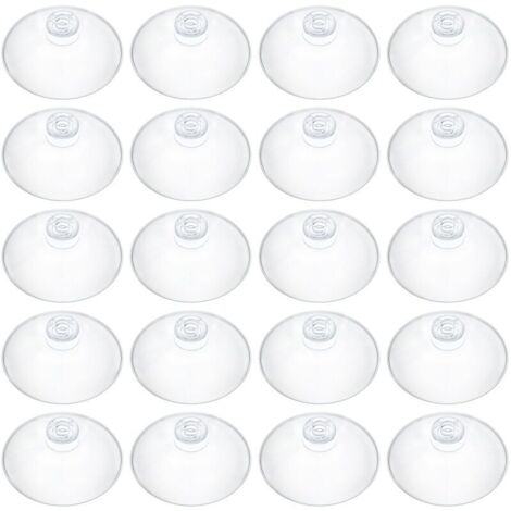 20 ventouses en Plastique Transparent de 5,5 cm pour l'organisation et la décoration de la Maison - Ventouses adhésives pour Les fenêtres et Les Portes en Verre de la Salle de Bain (1/4)