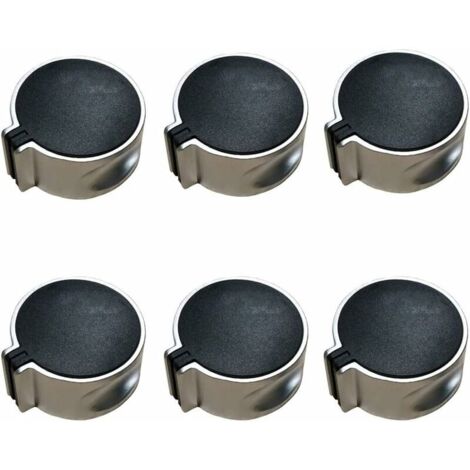 6 Pièces Boutons Four Cuisinière, Cuisinière à Gaz Boutons, Bouton Cuisinière à Gaz, Bouton Gaz, Alliage Universel Mode Interrupteur à 45° Noir Bouton Gaz pour Cuisine à Domicile, 8 mm