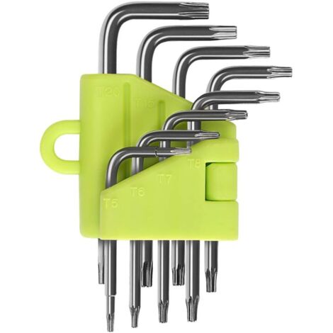 Memkey – Ensemble de 8 clés Torx coudées T5 à T20 – Acier inoxydable ultra résistant – Conception ergonomique pour vis à tête creuse (1/6)