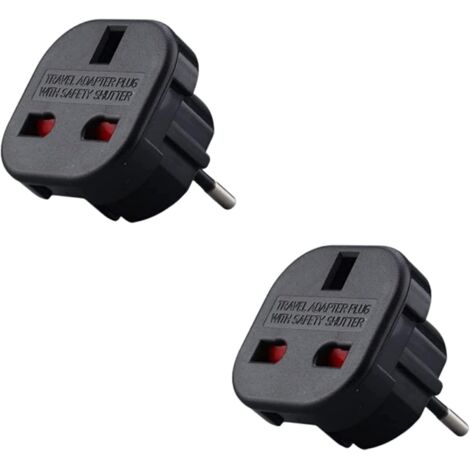 Memkey – Lot de 2 adaptateurs prise anglaise vers France – Type G vers Type C – Léger et compact – Protection contre surtensions