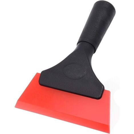 CSPARKV Raclette à vitres Multifonction en Silicone pour Salle de Bain, Porte Miroir de Douche, fenêtre, Verre, Porte de Douche, Pare-Brise de Voiture, grattoir à vitres (5 Pouces,Rouge)