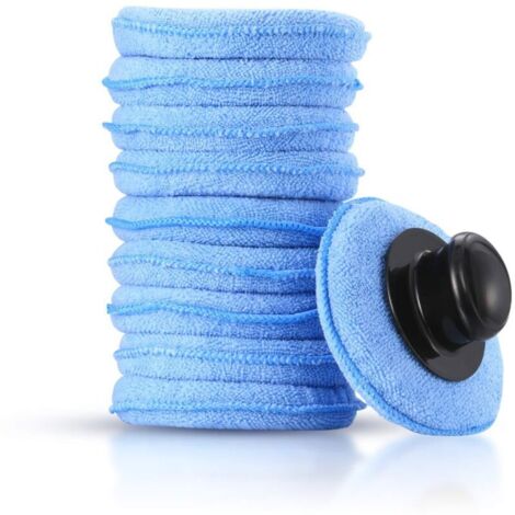 CSPARKV Lot de 10 tampons applicateurs en Microfibre pour Voiture, éponges de Polissage de Nettoyage de Cire pour Voiture, poignée de Tampon applicateur de Mousse pour Un véhicule Propre (1/4)