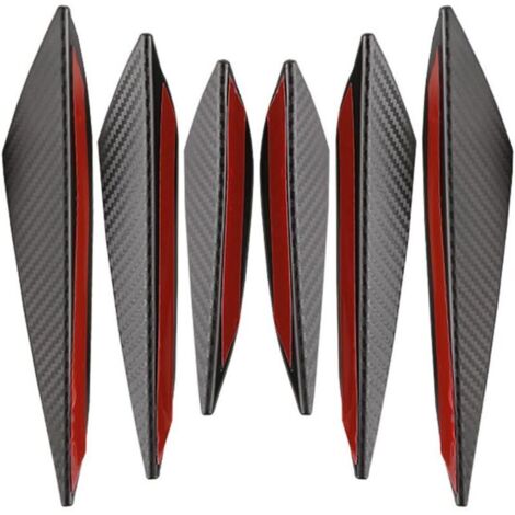 Protections universelles anti-collision pour pare-chocs, 6 Pcs répartiteurs universels Rebord Pare-Chocs Avant de Voiture, bandes adhésives universelles anti-rayures, ailerons Caoutchouc pour Voiture