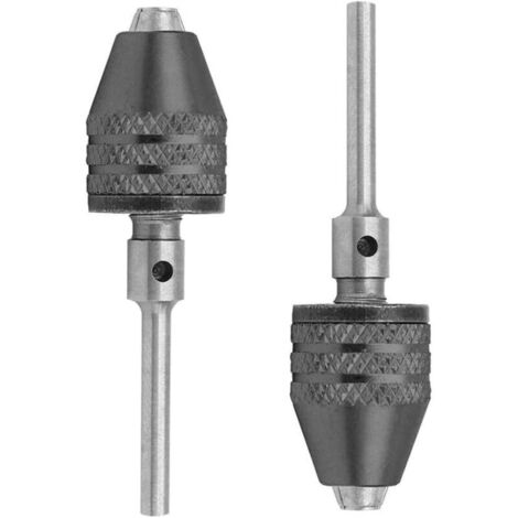 2PCS Mini Mandrin de Perçage sans Clé 3mm Mini Mandrin à 3 Mâchoires Adaptateur de Conversion Mandrin Autoserrant Capacity 0.3 à 3.4mm pour Ponceuse Électrique