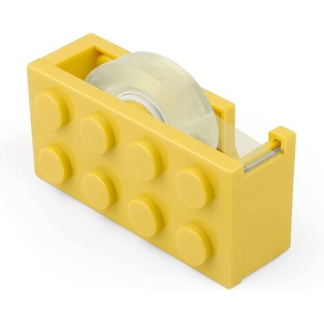 CSPARKV Jaune Dérouleur, Dévidoir Ruban Adhésif en Forme de Blocs de Construction, pour Bureaux, Restaurants, Fleuristes (1/4)