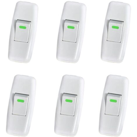 CSPARKV 6 Pack Interrupteur Lampe, Interrupteur Torpedo, Ligne Cordon Interrupteur, Interrupteur Lampe de Chevet, Interrupteur à Bascule en Ligne pour Lampe de Table de Chevet Remplacement du Bouton