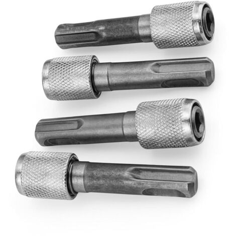 CSPARKV (6,35 mm)Paquet de 4, Argent, Embout Visseuse, Acier 45, Porte Embout, Perçage de Précision, Porte Embout Visseuse, pour Perceuses à Percussion, Perceuses à Main Légères (1/4)