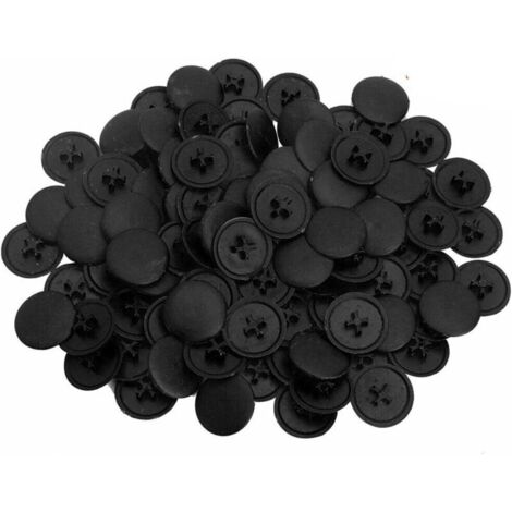 CSPARKV 500 Pièces Cache Vis Noir, Capuchon de Vis Cruciforme, Anti-Rouille Cache Vis, Cache Vis Cruciformes en Plastique Noir Adapté Plupart des Vis Phillips (1/4)