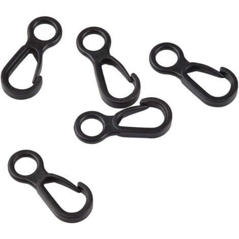 CSPARKV 10 Pièces Crochets Longe en Vrac Petits Crochets en Plastique pour Longes Fermoir À Clip Boucle Base Crochets Longe pour Accrocher des Mousquetons en Plastique Petits Crochets Tente