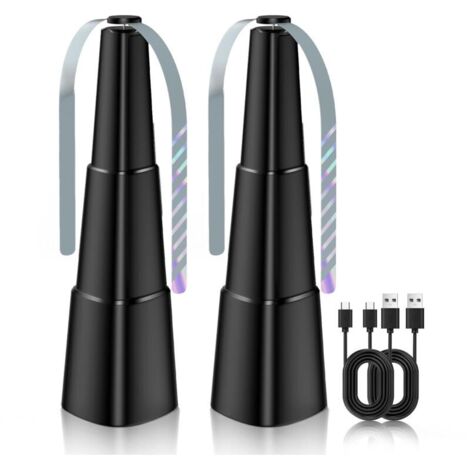 CSPARKV Ventilateur Anti-Mouche, 2 Pièces Chasse Mouche de Table Répulsifs Anti-Moustiques Répulsif à pales pour Intérieurs Extérieurs Jardin Camping Barbecue (1/4)