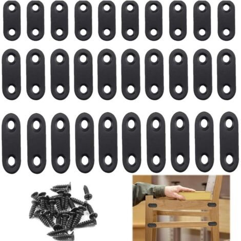 CSPARKV 30 PCS Supports de Fixation Droits Plats Plats Plaques Acier Inoxydable Supports D’Angle, Pattes D'Assemblage, pour Le Travail Du Bois, Les Meubles Et Les Projets de Bricolage 40 Mm 50 Mm 60 M