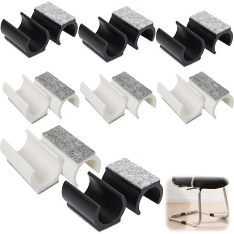 16PCS Patin Chaise de Table en Forme de u, 25 mm Patin Chaise, Tampon Chaise, Patins pour Chaises, Tapis de Chaise Antidérapant et Silencieux