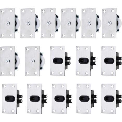 CSPARKV Lot de 16 roulettes de rechange pour porte coulissante - Accessoires de meubles pour armoires (1/4)