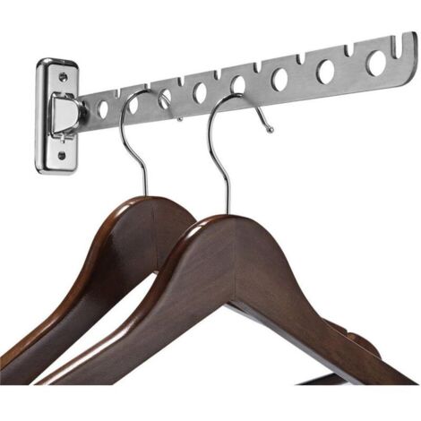 Rail de Suspension pour Vêtements Séchoir Poreux Pliant Réglable Support de Séchage Penderie Vestiaire Salle de Bain Chambre Mural Support de vêtement (1/4)