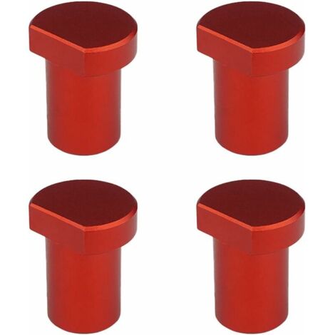 Lot de 4 colliers de serrage en alliage d'aluminium pour établi de travail du bois, bouchon de positionnement pour trou de chien de 19 mm (19 mm, rouge)