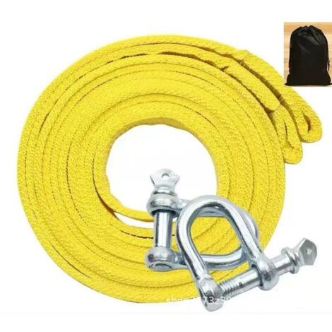 4 mètres Câble de remorquage,Fournitures d'urgence pour Voiture,Corde de Traction Jaune,5 tonnes,Sangle de remorquage de,Corde de remorquage épaissie et élargie Livré avec un sac de rangement (1/4)