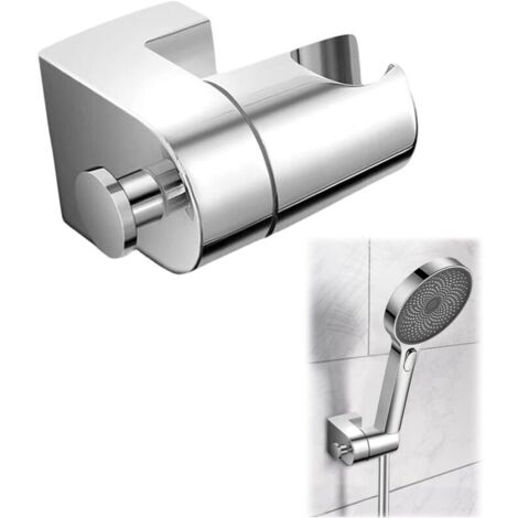 CSPARKV Support de pommeau de douche à 360 °, support de pommeau de douche, support de pommeau de douche, support universel, compatible avec différentes douchettes, argenté
