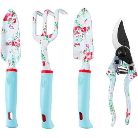 CSPARKV 4 pièces pour Femmes, sécateur,truelle, Outils de Jardinage pour Le Jardinage, Cadeau de fête des mères, Cadeau d'anniversaire, Vert (1/4)