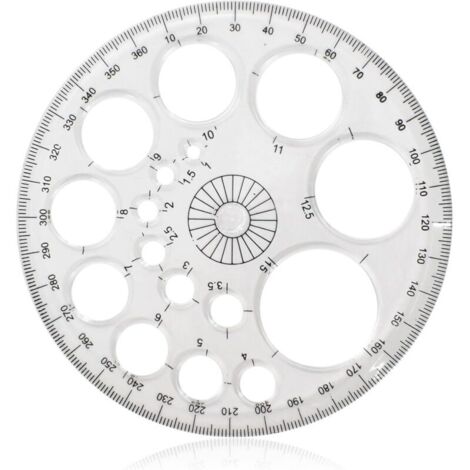 Cercle Pochoir, Normographe Rond, Gabarit Multifonctionnel - Règle de Mesure en Plastique, Outil de Dessin Pour Tout Âge