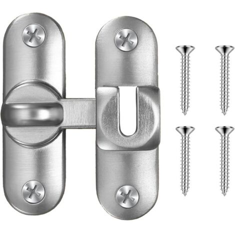 Verrou de Porte Coulissante à 90/180 Degrés, Volet Loquet de Porte avec Vis, Verrou Serrure de Fermeture Serrure de Fermeture Porte pour Cuisine, Chambre, Salle d'éTude, Salle de Bain, Armoire