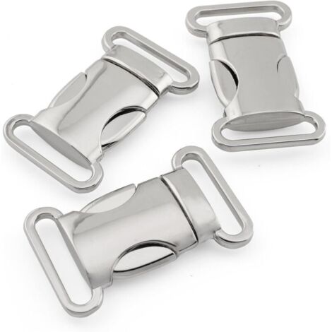 CSPARKV Lot de 5 Fermeture à clip en métal pour bracelets paracorde, colliers pour chien, sac à dos, couleur : argenté (1/4)