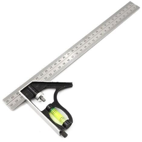 CSPARKV Réglable Ingénieurs Combinaison Carré Ensemble Ensemble Kit Angle Droit Règle Combo Menuiserie Charpentier Outils De Travail Du Bois Règle En Métal Encadrement T Règle