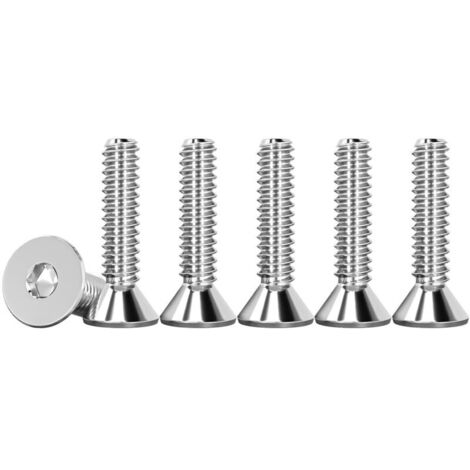 CSPARKV Lot De 50 M3 X 16mm Vis à Tête Fraisée Avec Six Pans Creux en Acier Inoxydable A2 V2A Visserie Norme DIN 7991 / ISO 10642 Argent Vis Inox Filetage Complet