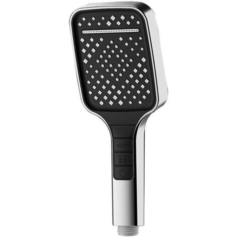 Pommeau de douche carré large, pommeau de douche à main, pommeau de douche haute pression à économie d'eau, 7 modes (argent) (1/4)