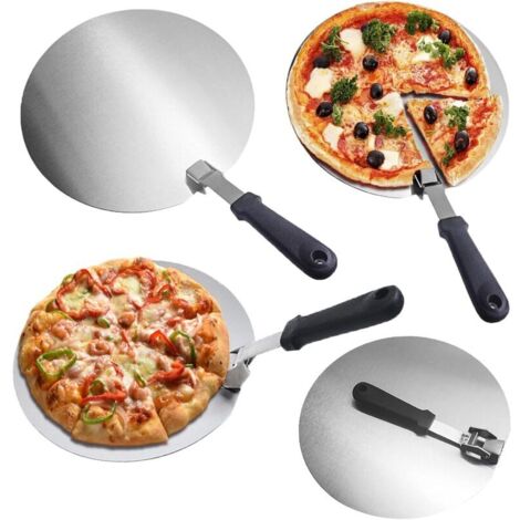 Pelle à pizza ronde en métal de 30,5 cm avec poignée pliable, idéale pour la cuisson au four, au gril ou au four, pour pizzas et pains faits maison (1/4)