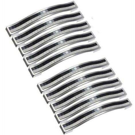 Lot de 10 poignées de placard en cristal brillant avec strass -Poignées de Meuble noir poignee de meuble cuisine Entraxe 96mm (1/4)